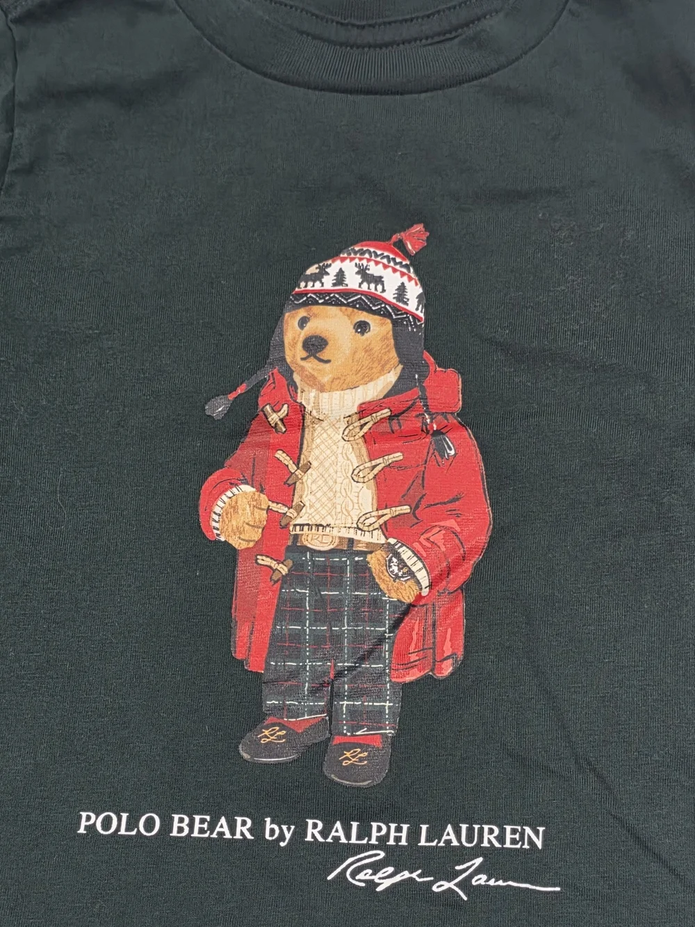 Ralph Lauren Polo Bear Graphic Tee - Green with Red Accent